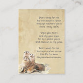 Christian Memorial  Watercolor Seals Animals Visitenkarte (Rückseite)