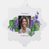 Christian Memorial  Watercolor Wild Violet Ornament Karte (Vorderseite)