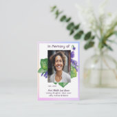 Christian Memorial Watercolor Wild Violet Visitenkarte (Stehend Vorderseite)