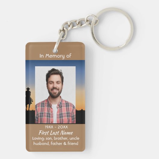 Christian Memorial Western Horse Back Riding  Schlüsselanhänger (Rückseite)