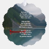 Christian Memorial Wilderness Lake Canoe Ornament Karte (Rückseite)