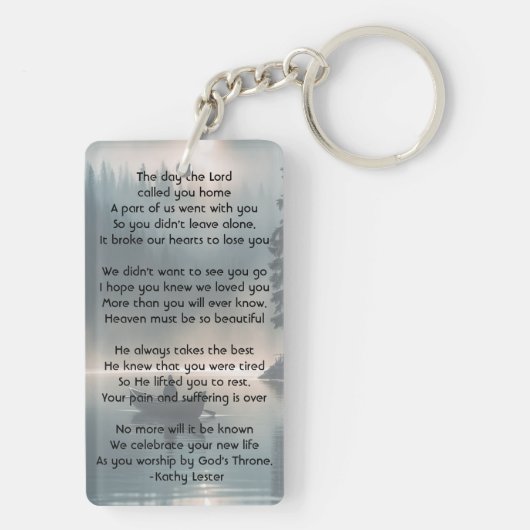 Christian Memory Keepsake Wilderness Lake Canoe Schlüsselanhänger (Rückseite)