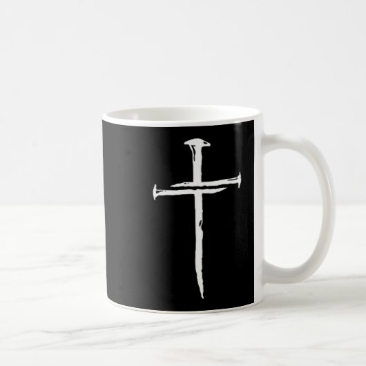 Christian Minimalist Three Nails Cross Religious J Kaffeetasse (Rechts)