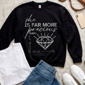 Christian Mom Proverbs 31:10 Jewel Typography Sweatshirt