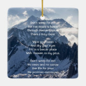 Christian Mountains Alpine Memorial Keepsake Keramikornament (Rückseite)