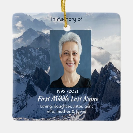 Christian Mountains Alpine Memorial Keepsake Keramikornament (Vorderseite)
