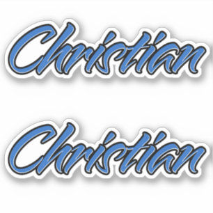 Christian Name blue Aufkleber Sticker Stickerset