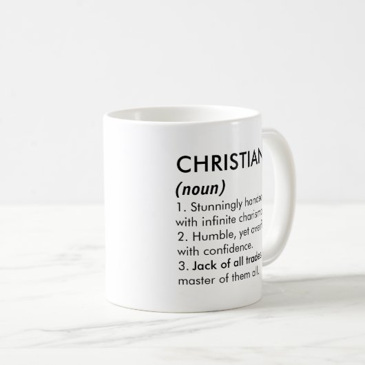 Christian name, Editable name, Custom name Kaffeetasse (VorderseiteRechts)