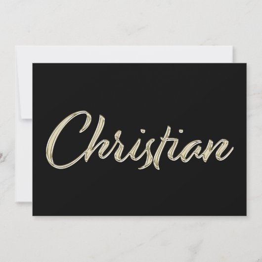 Christian Name white gold Handwriting Karte (Vorderseite)