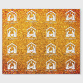 Christian Nativity Faux Glitter Christmas Geschenkpapier (Flach)