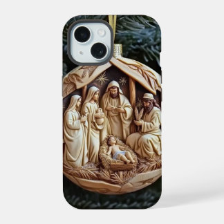 Christian Nativity Scene Phone Case – Baby Jesus iPhone 15 Hülle