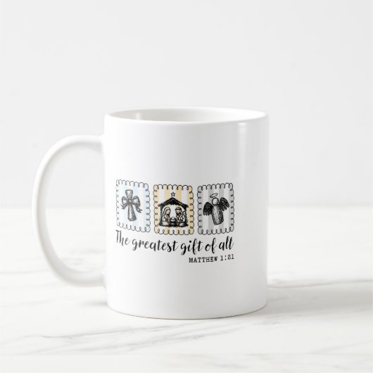 Christian Nativity Scene The Greatest Gift Of All Kaffeetasse (Links)