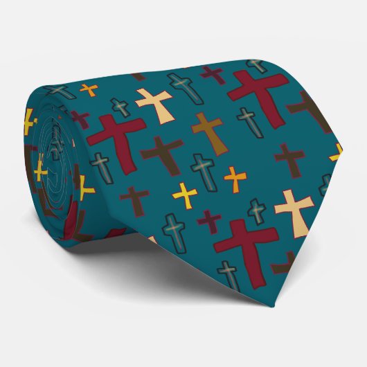 Christian Neck Tie with Crosses Krawatte (Gerollt)
