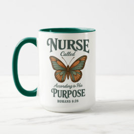 Christian Nurse Romans 8:28 Butterfly Faith Kaffeetasse