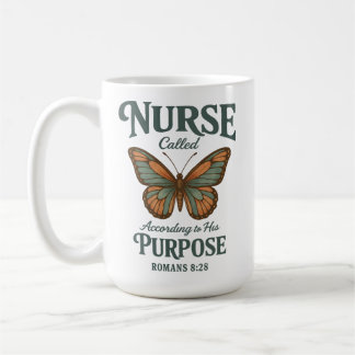Christian Nurse Romans 8:28 Butterfly Faith Kaffeetasse