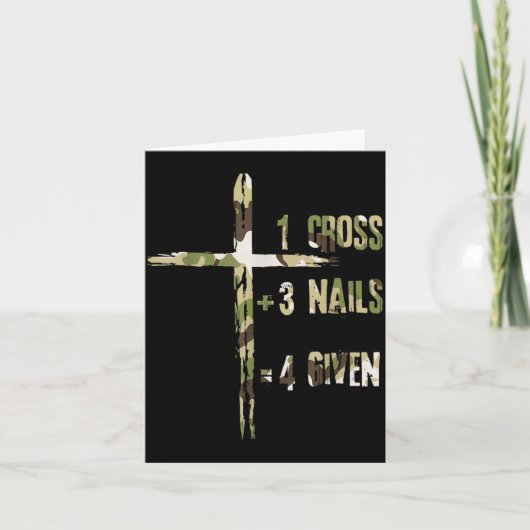 Christian One Cross Plus Three Nails Equals Forgiv Karte (Vorderseite)