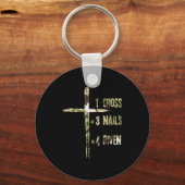 Christian One Cross Plus Three Nails Equals Forgiv Schlüsselanhänger (Vorderseite)