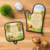 Christian Oven Mitt & Potholder Set (Oben Unten)