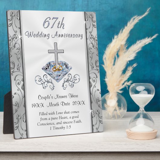 Christian Personalized, 67th Anniversary Gift Fotoplatte (Seite)