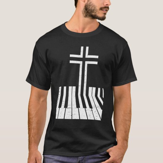 Christian Piano Player Funny Design Piano Teacher T-Shirt (Vorderseite)