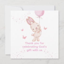 Christian Pink Girl Baby Shower Thank You Card Dankeskarte