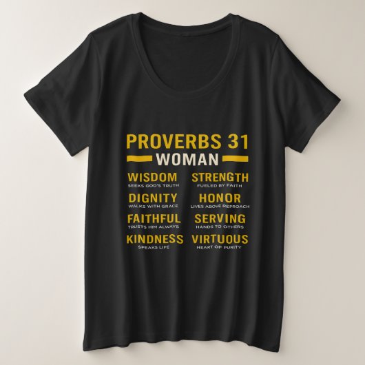 Christian Plus-Size Shirt Proverbs 31 Woman (Design vorne)