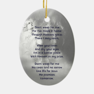 Christian Poem Memorial Keepsake Angel Sky Clouds  Keramik Ornament