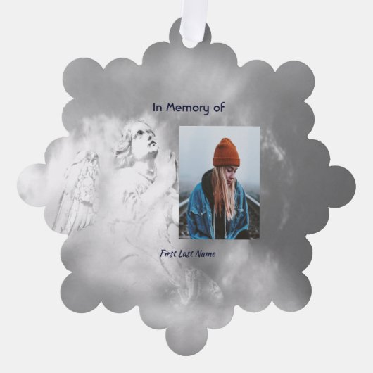 Christian Poem Memorial Keepsake Angel Sky Clouds  Ornament Karte (Vorderseite)