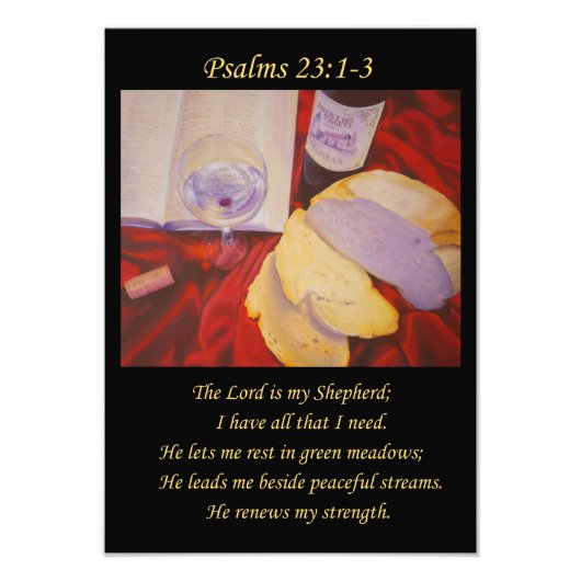Christian poster Psalm 23 The Lord is my Shepherd. (Vorne)