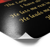 Christian poster Psalm 23 The Lord is my Shepherd. (Ecke)