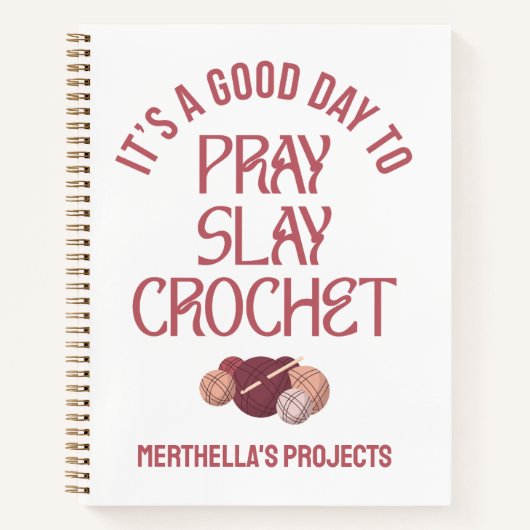 Christian PRAY SLAY CROCHET Craft Projects Notizblock (Vorderseite)
