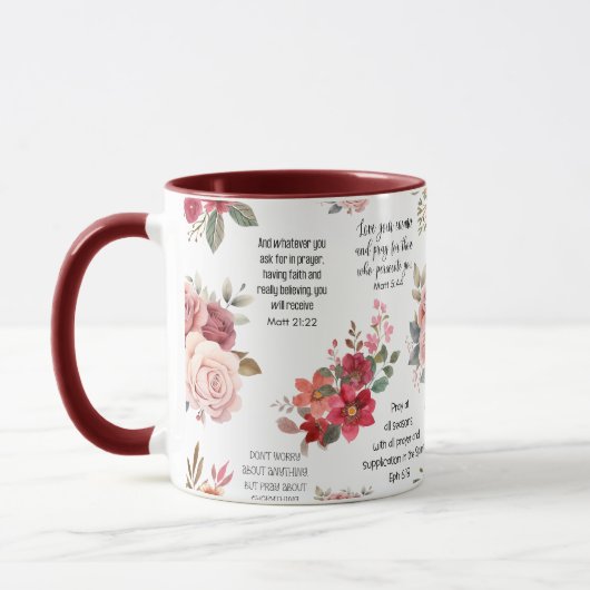 Christian PRAYER SCRIPTURES floral Tasse (Links)
