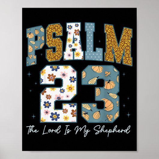Christian Psalm 23 Retro The Lord Is My Shepherd B Poster (Vorne)