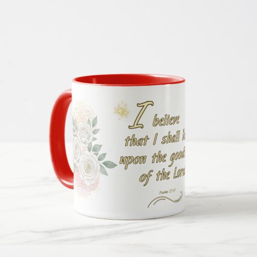 Christian Psalm 27:13 Coffee Mug Tasse (Vorderseite Links)