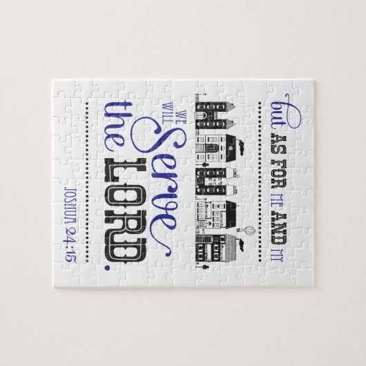 Christian Puzzle With The Bible Scriptur Joshua 24 (Horizontal)