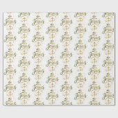 Christian Religion Theme Jesus Typography Cross Geschenkpapier (Flach)