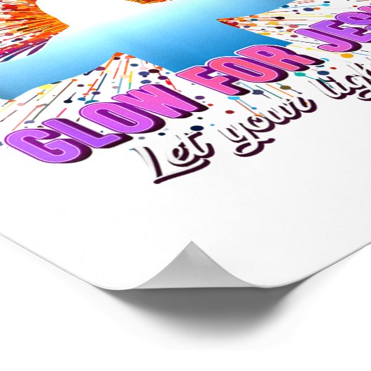 Christian Religious Glow For Jesus Let Your Light Poster (Ecke)