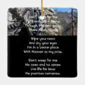 Christian Rock Climber Memorial Keepsake Keramikornament (Rückseite)