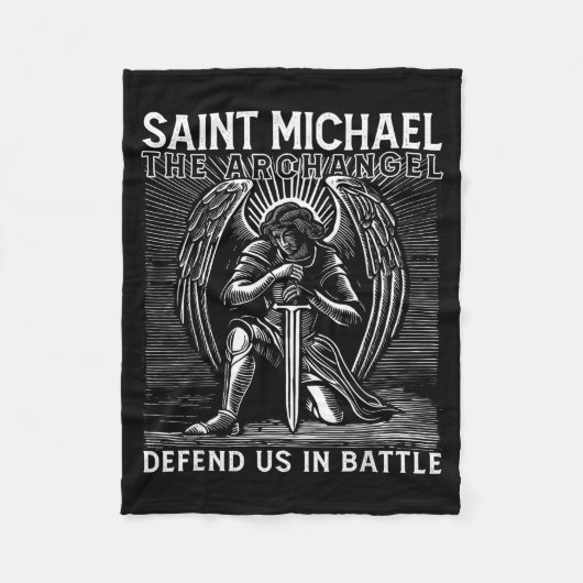Christian Saint Michael Catholic Saint Defend Us I Fleecedecke (Vorderseite)