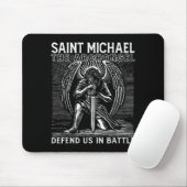 Christian Saint Michael Catholic Saint Defend Us I Mousepad (Mit Mouse)