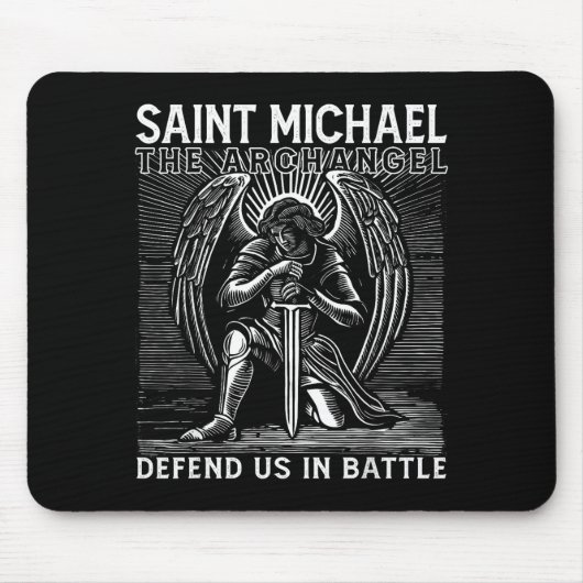Christian Saint Michael Catholic Saint Defend Us I Mousepad (Vorne)
