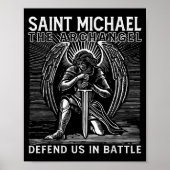 Christian Saint Michael Catholic Saint Defend Us I Poster (Vorne)