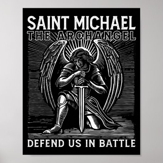 Christian Saint Michael Catholic Saint Defend Us I Poster (Vorne)