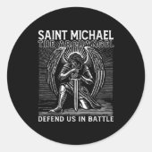 Christian Saint Michael Catholic Saint Defend Us I Runder Aufkleber (Vorderseite)