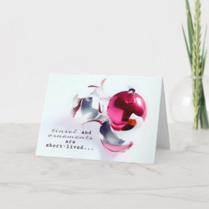 christian scripture christmas card, red ornament feiertagskarte