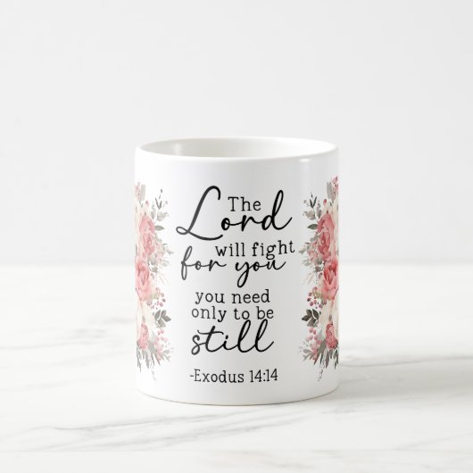 Christian Scripture Floral Mug Kaffeetasse (Mittel)