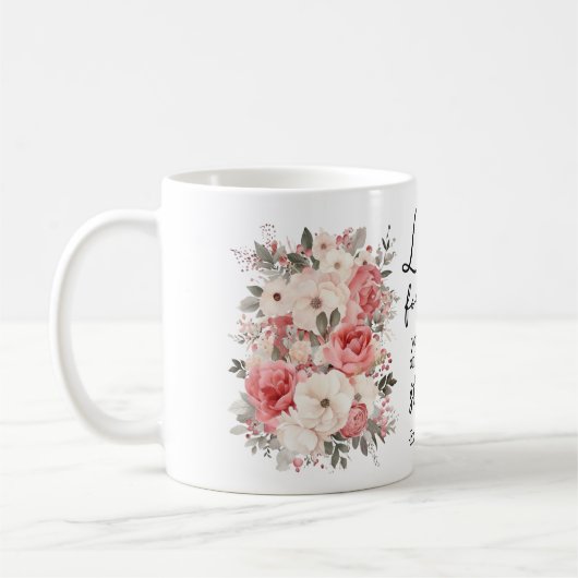 Christian Scripture Floral Mug Kaffeetasse (Links)