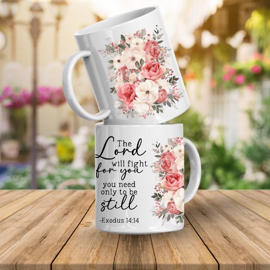 Christian Scripture Floral Mug Kaffeetasse
