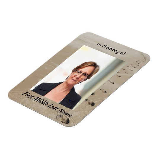 Christian Scripture Keepsake Footprints in Sand Magnet (Linke Seite)