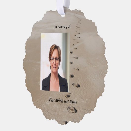 Christian Scripture Keepsake Footprints in Sand Ornament Karte (Links)